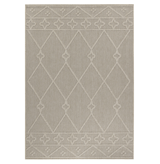 Outdoor Teppich PATARA BEIGE - Strapazierfähig & Pflegeleicht für Terrasse, Balkon & Küche 4955- Product vendor