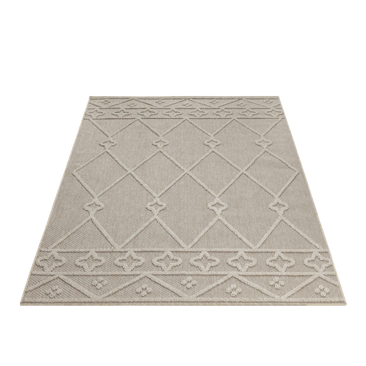 Outdoor Teppich PATARA BEIGE - Strapazierfähig & Pflegeleicht für Terrasse, Balkon & Küche 4955- Product vendor
