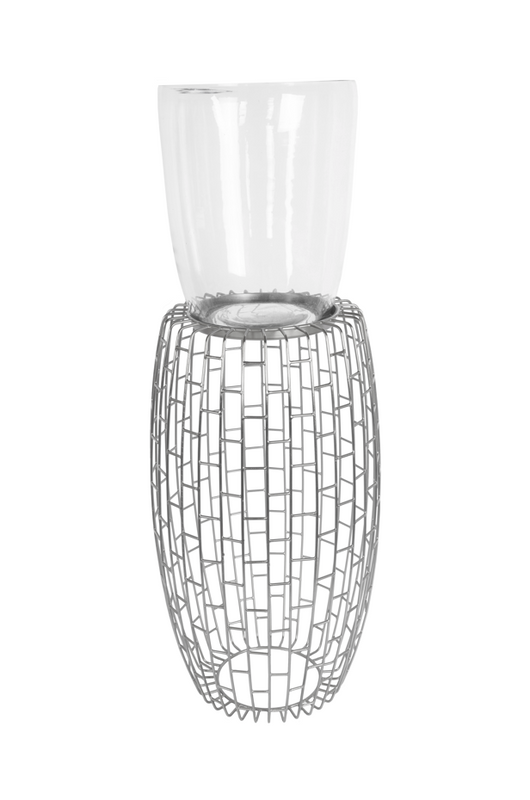 Kerzenständer Malibu 825 Silber – Stilvolles Windlicht mit Metallgestell- Product vendor
