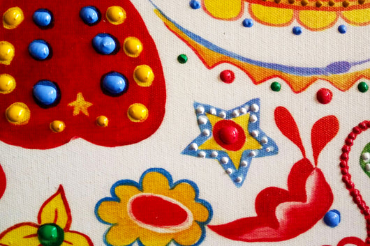 Buntes Totenkopf-Wandbild in 90x90cm: Suchen Sie nach auffälligen Wandbildern? Dieses Acryl-Öl-Gemälde auf Keilrahmen bietet einzigartiges Design und hochwertige Qualität.