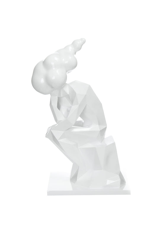 Obwohl die Optik als Porzellan beschrieben wird, ist die Figur Weiß Matt (Kunstharz) ein hochwertiges Einzelstück im minimalistischen Stil. Das moderne Design ist zeitlos und schlicht, was sie zur perfekten Dekofigur macht.

