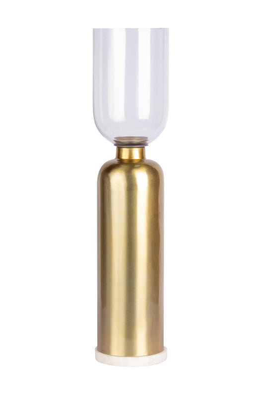 Robuster Metall Kerzenständer Shanti 225, ideal für den Innenbereich, mit standfestem Design und schützendem Glaszylinder.