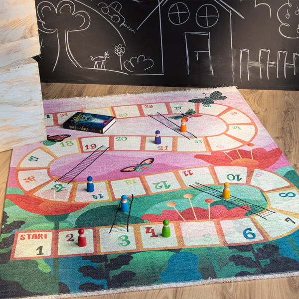Setzen Sie bunte Akzente im Spielbereich mit diesem Kurzflor Kinderteppich, der Freude und Geborgenheit ins Kinderzimmer bringt.