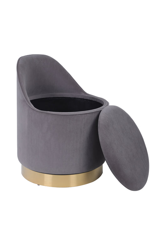 Viktor 125 Grau – Eleganter Drehhocker mit Stauraum & Rückenlehne- Product vendor