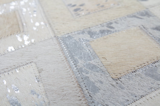 Lederteppich Spark 110 Grau / Silber – Eleganter Teppich für Ihr Zuhause- Product vendor