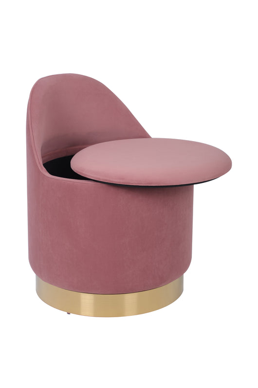 Stylischer Hocker mit drehbarem Sockel und weichem Kunstsamtbezug – Komfort und Design perfekt kombiniert