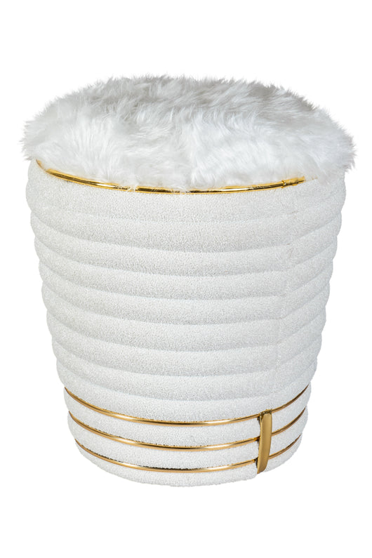 Dieser Stylischer Pouf kann vielseitig als Sitzgelegenheit oder als dekoratives Element eingesetzt werden.